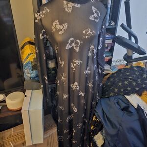 Black Sheer Butterfly Dress